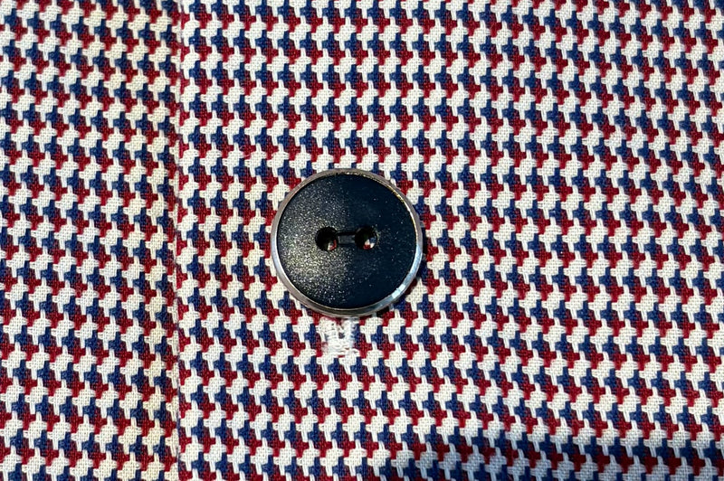 Blue Shirt Button with a Little Pizzazz