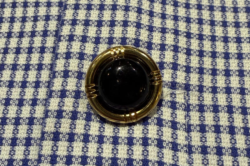 Black and Gold Shank Button (Set of 9)